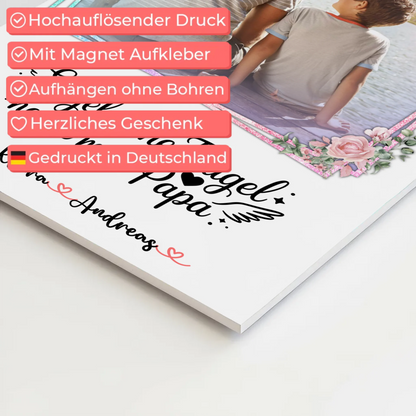 Fotoboard Magnet Wandbild Bruder ist ein Engel Papa mit Namen & Foto personalisierbar