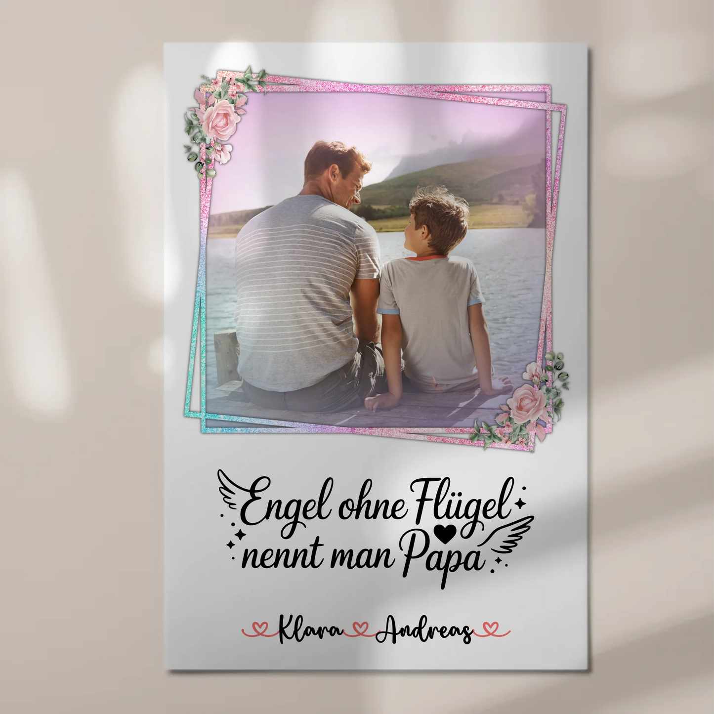Fotoboard Magnet Wandbild Bruder ist ein Engel Papa mit Namen & Foto personalisierbar