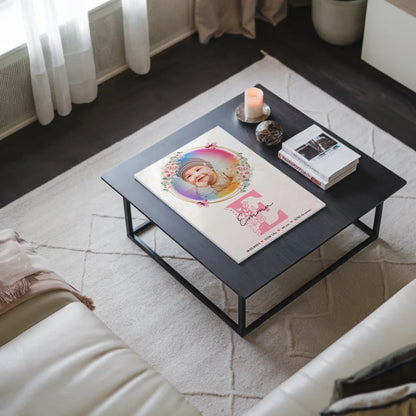 Fotoboard Magnet Poster Geburt Baby Foto & Namen mit Datum Uhrzeit Gewicht Größe