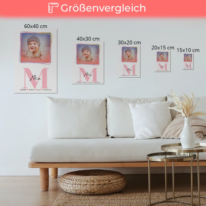 Magnet Poster Wandbild Baby zur Geburt mit Foto, Name & Geburtsdaten