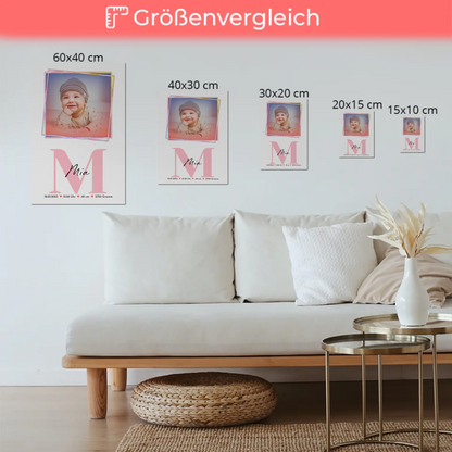 Magnet Poster Wandbild Baby zur Geburt mit Foto, Name & Geburtsdaten