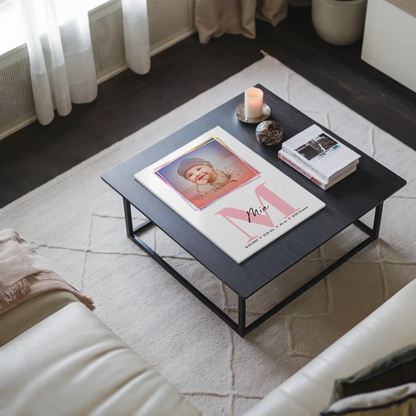 Magnet Poster Wandbild Baby zur Geburt mit Foto, Name & Geburtsdaten