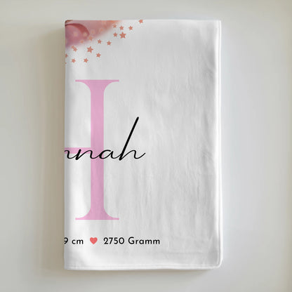 Personalisierte Babydecke Mit Namen, Foto & Geburtsdaten