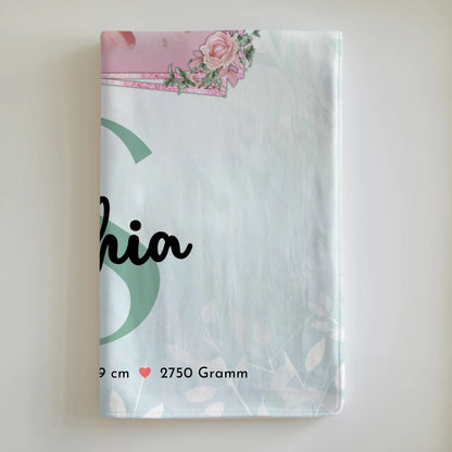 Personalisierte Babydecke Mit Namen mit Foto, Geburtsdaten, Initiale & Name