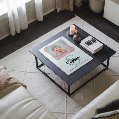 Magnetposter Fotoboard Geburt Baby mit Foto, Name und Geburtsdaten personalisierbar