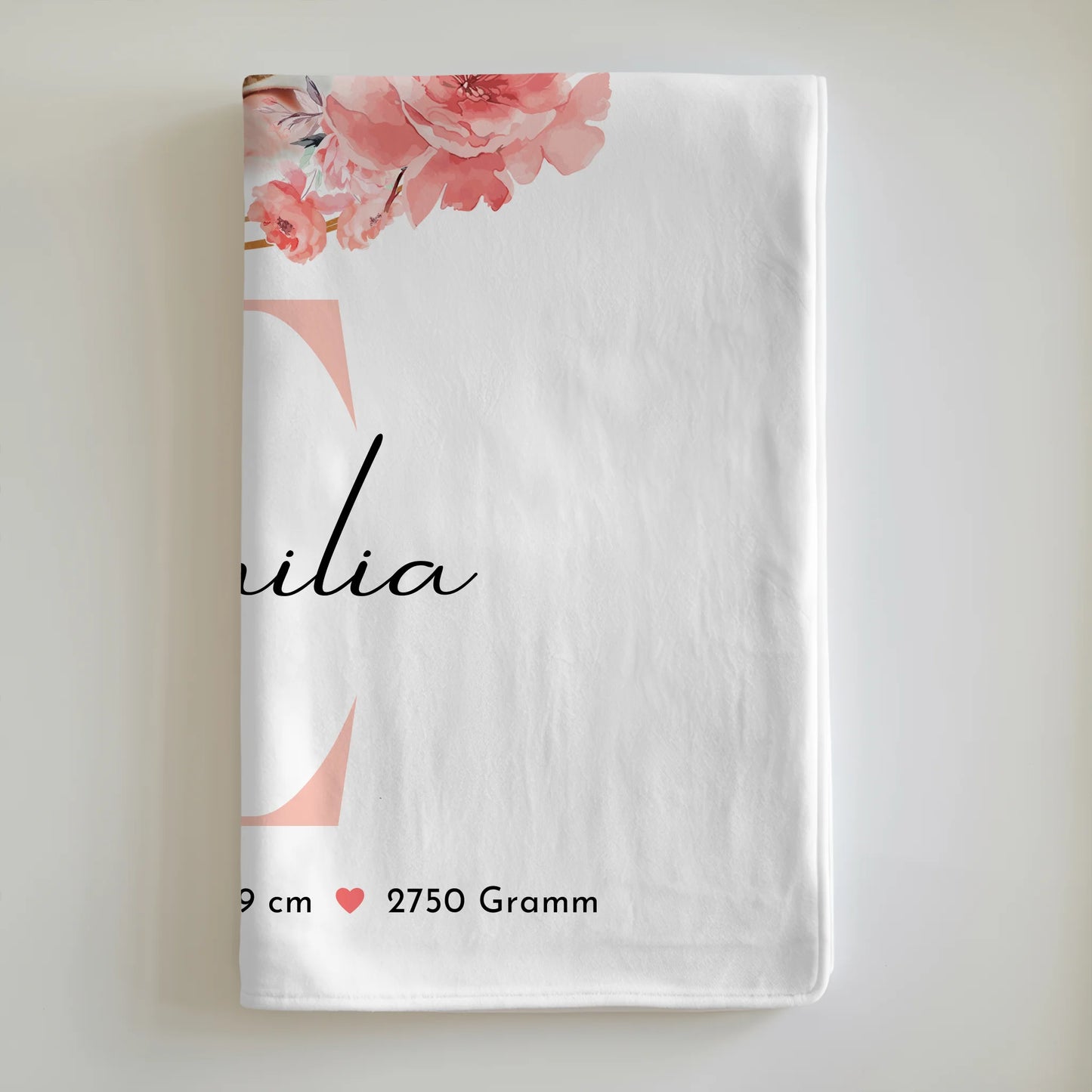 Babydecke Mit Namen personalisiert zur Geburt mit Foto & Geburtsdaten