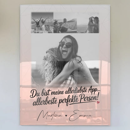 Personalisierte Fotogeschenk beste Freundin mit 4 Fotos Allerbeste Perfekte Person