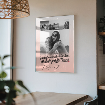 Personalisierte Fotogeschenk beste Freundin mit 4 Fotos Allerbeste Perfekte Person