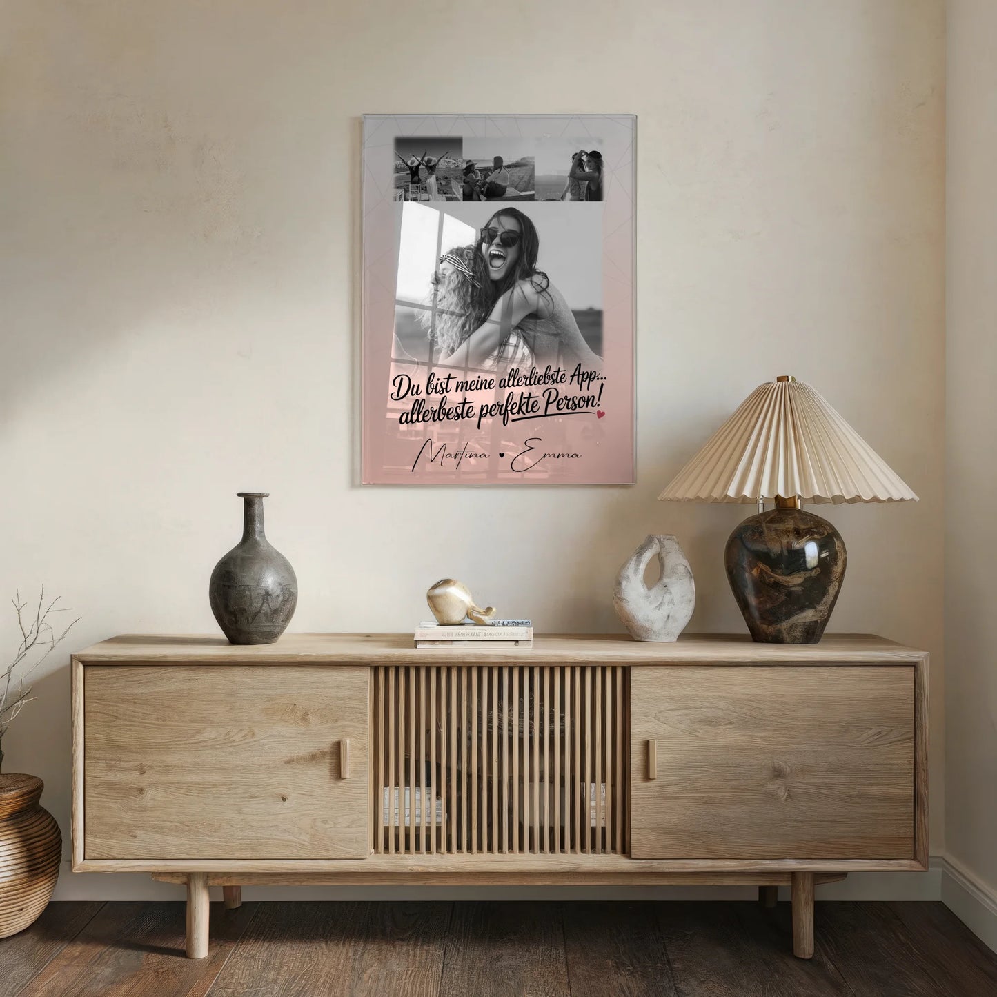 Personalisierte Fotogeschenk beste Freundin mit 4 Fotos Allerbeste Perfekte Person