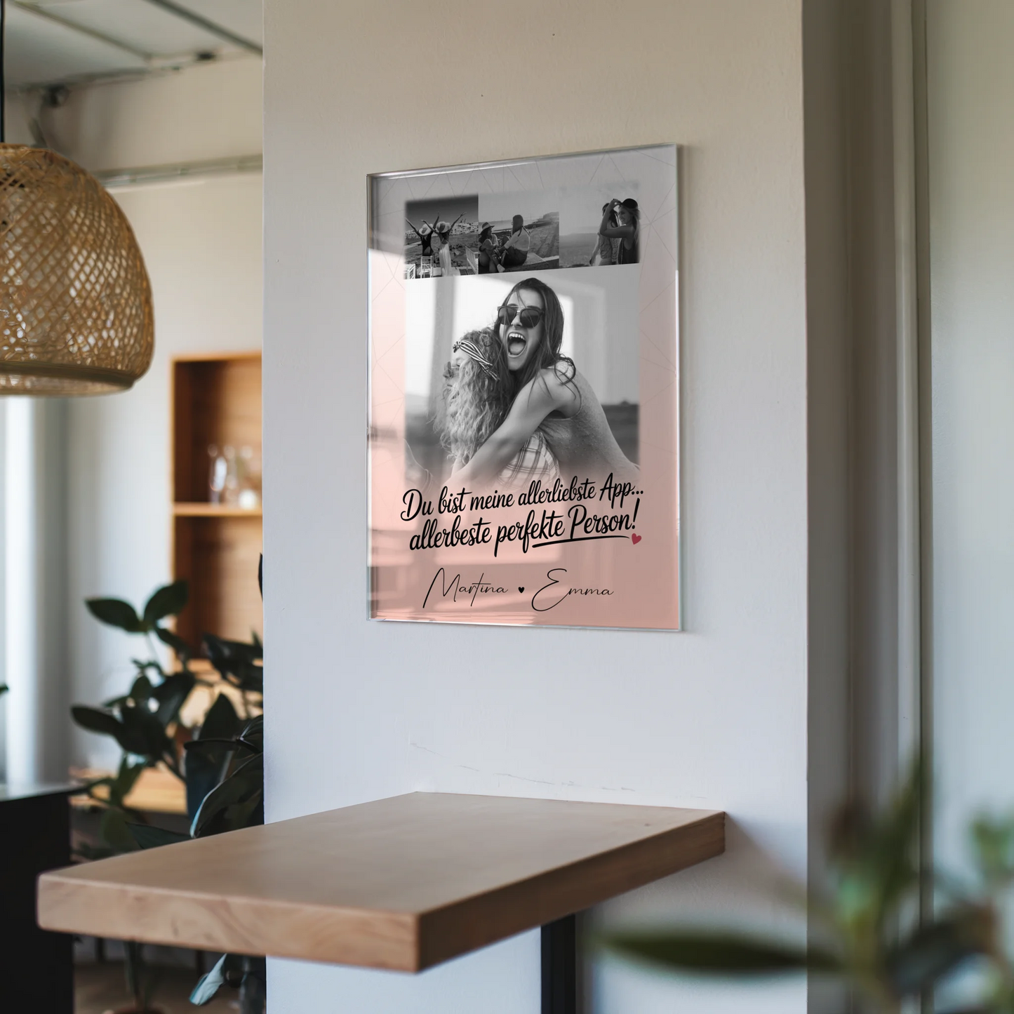 Personalisierte Fotogeschenk beste Freundin mit 4 Fotos Allerbeste Perfekte Person