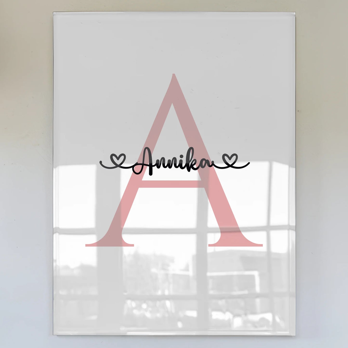 Personalisiertes Acrylglas Bild mit Buchstaben A für Mädchen und Dekoration
