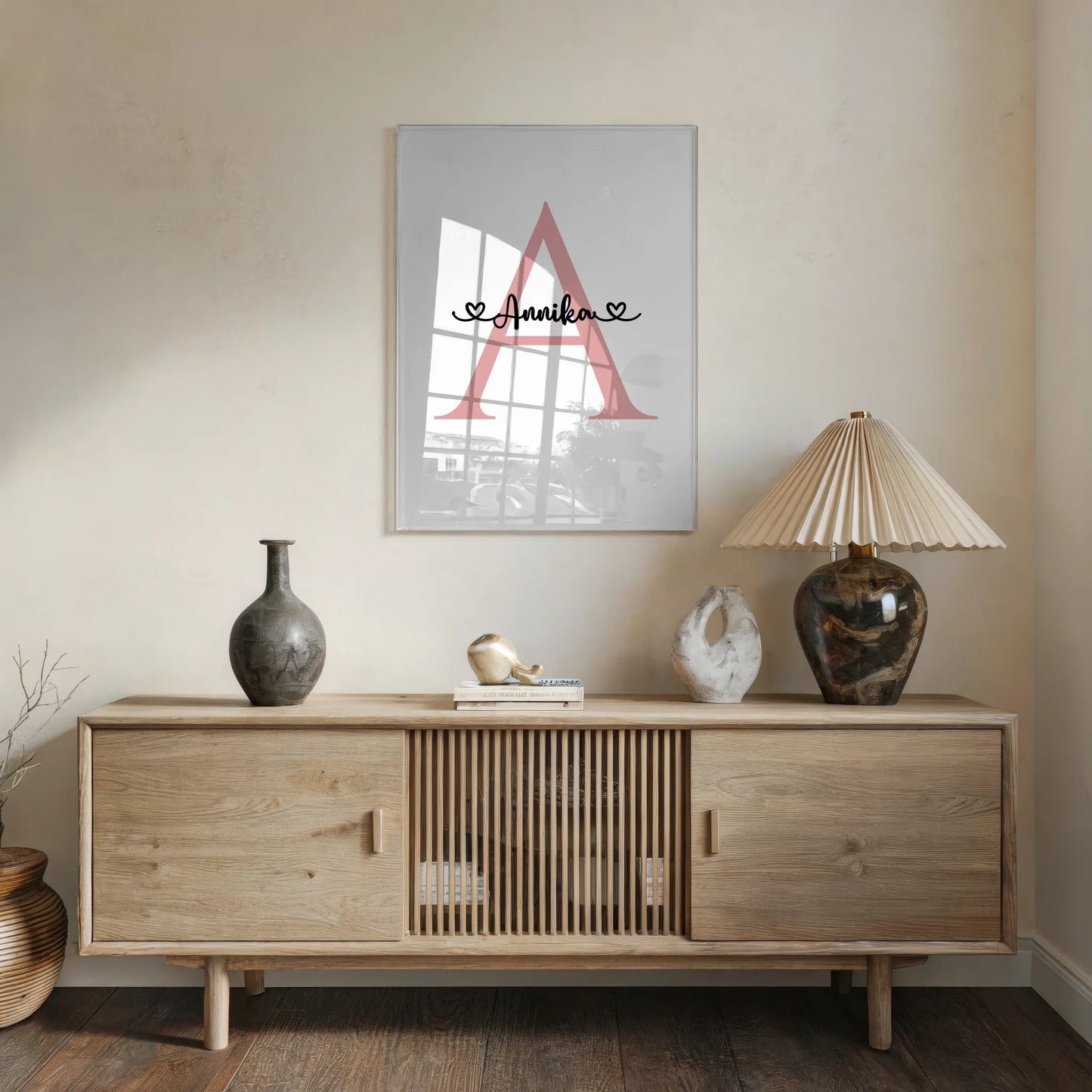 Personalisiertes Acrylglas Bild mit Buchstaben A für Mädchen und Dekoration