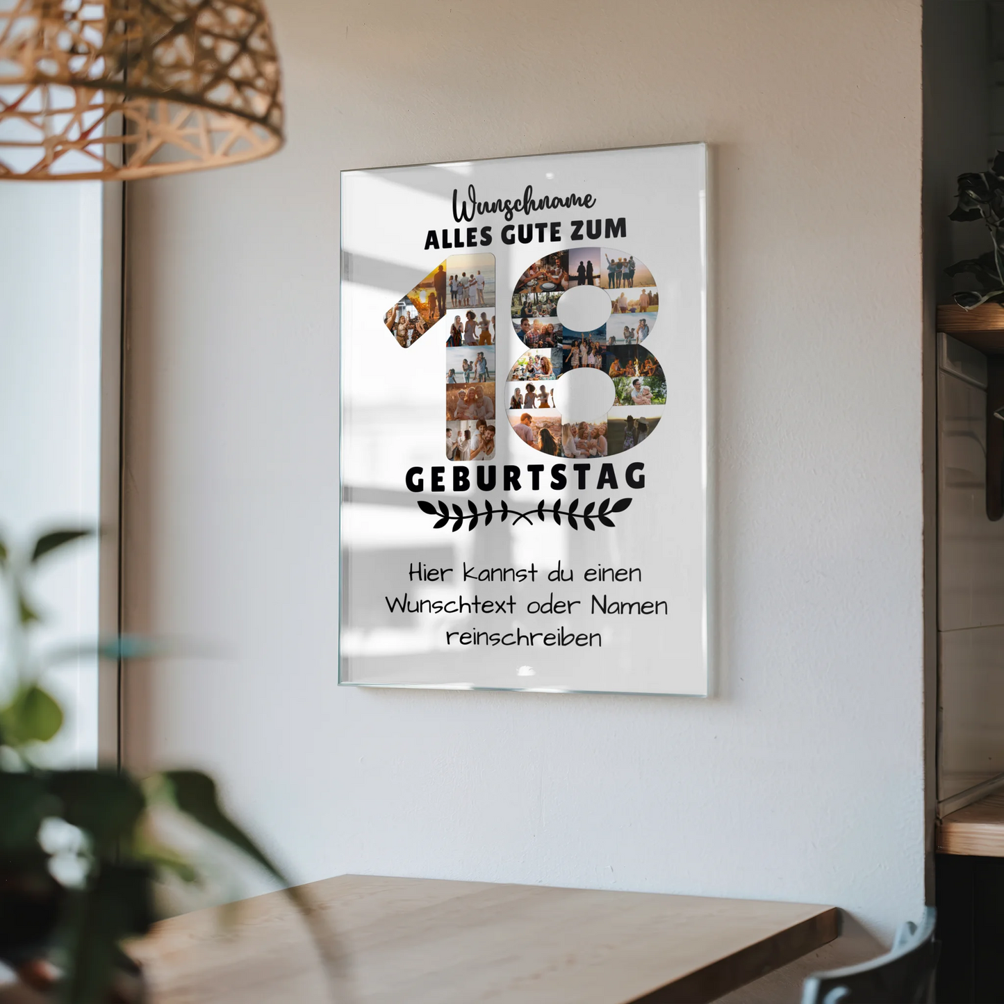 Personalisiertes Acrylglas Bild 18 Geburtstag mit Wunschname Wunschtext
