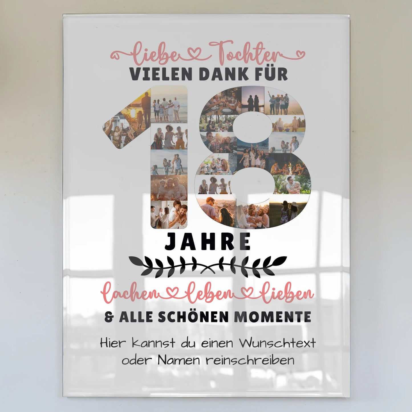 Personalisiertes Acrylglas Bild Tochter 18 Geburtstag Fotos Wunschtext