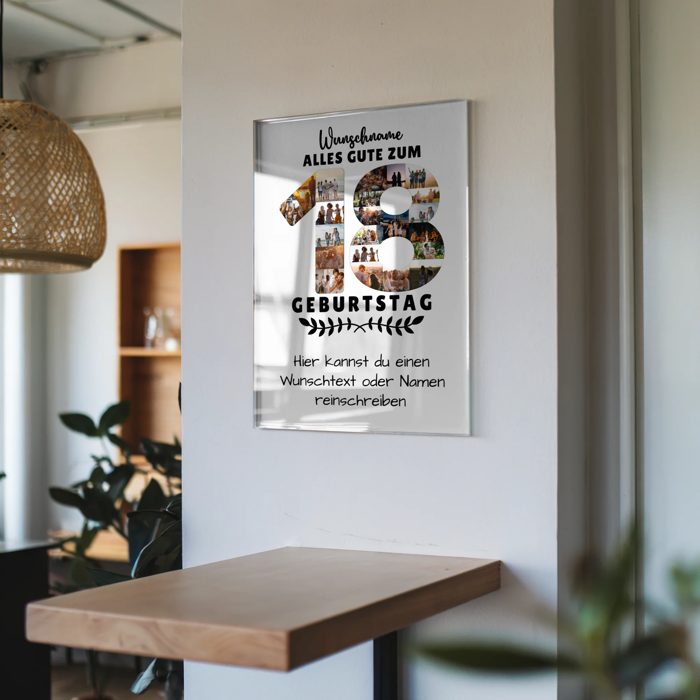 Personalisiertes Acrylglas Bild 18 Geburtstag mit Wunschname Wunschtext