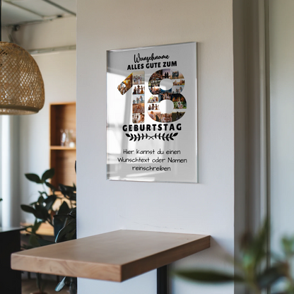 Personalisiertes Acrylglas Bild 18 Geburtstag mit Wunschname Wunschtext