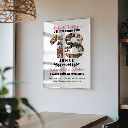 Personalisiertes Acrylglas Bild Tochter 18 Geburtstag Fotos Wunschtext