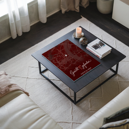 Personalisiertes Liebes Acrylglas Bild Paare Stadtkarte Rot Gesucht Gefunden