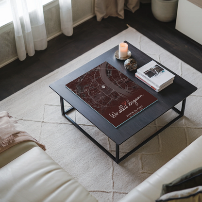 Personalisiertes Acrylglas Bilder für Paare Stadtkarte Wo Alles Begann