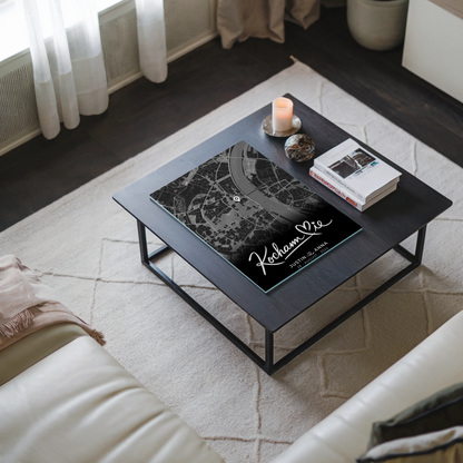 Personalisiertes Acrylglas Bild Paare Stadtkarte Schwarz Kocham Cie