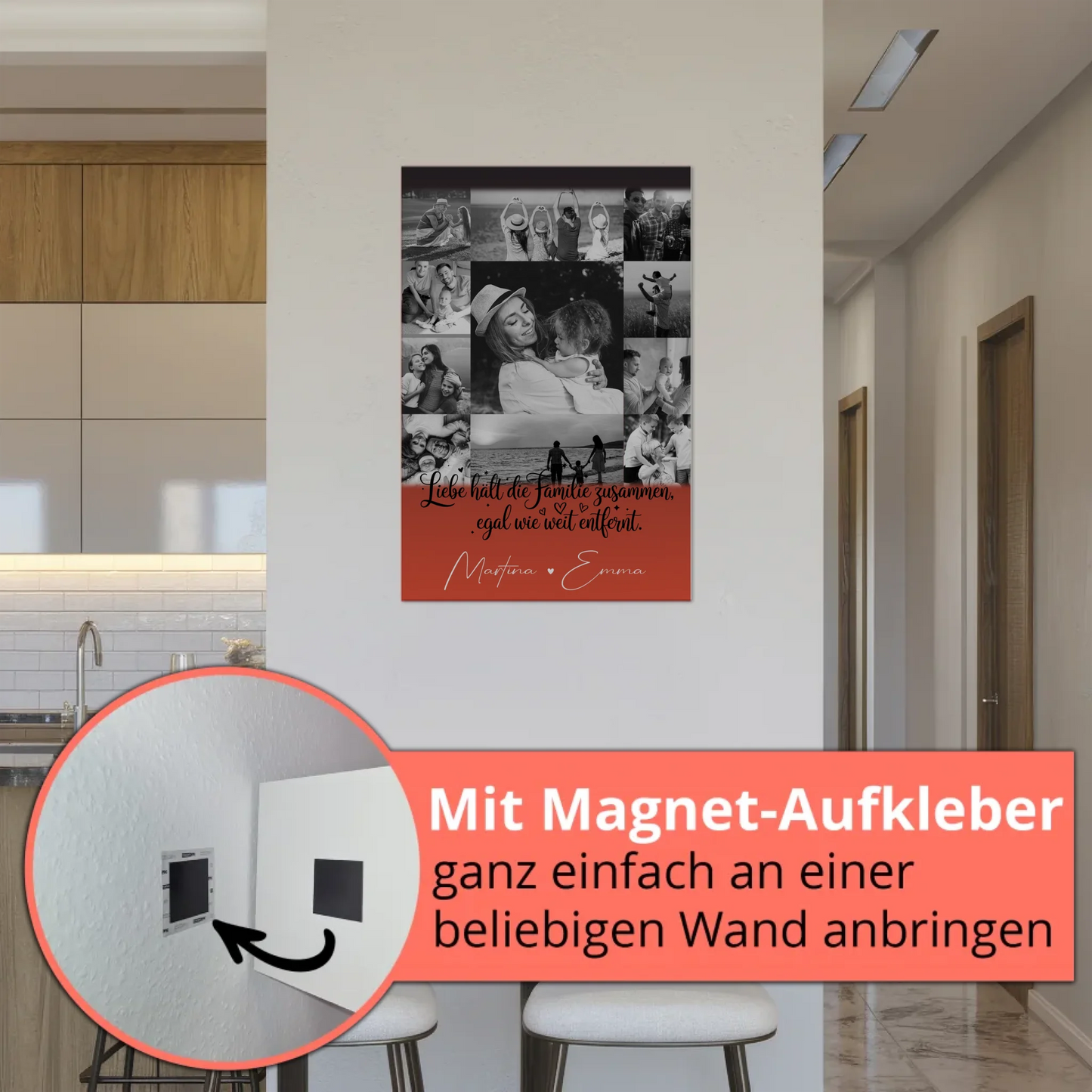 Familienbild Personalisiert Fotoboard mit 11 Fotos für Familienzusammenhalt und individuelle Geschenke