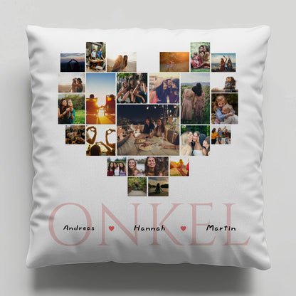 Fotocollage Kissen für besten Onkel Personalisiert