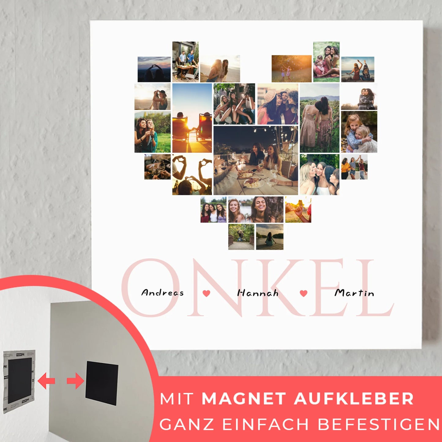 Fotocollage Personalisiert Fotoboard für besten Onkel mit Namen