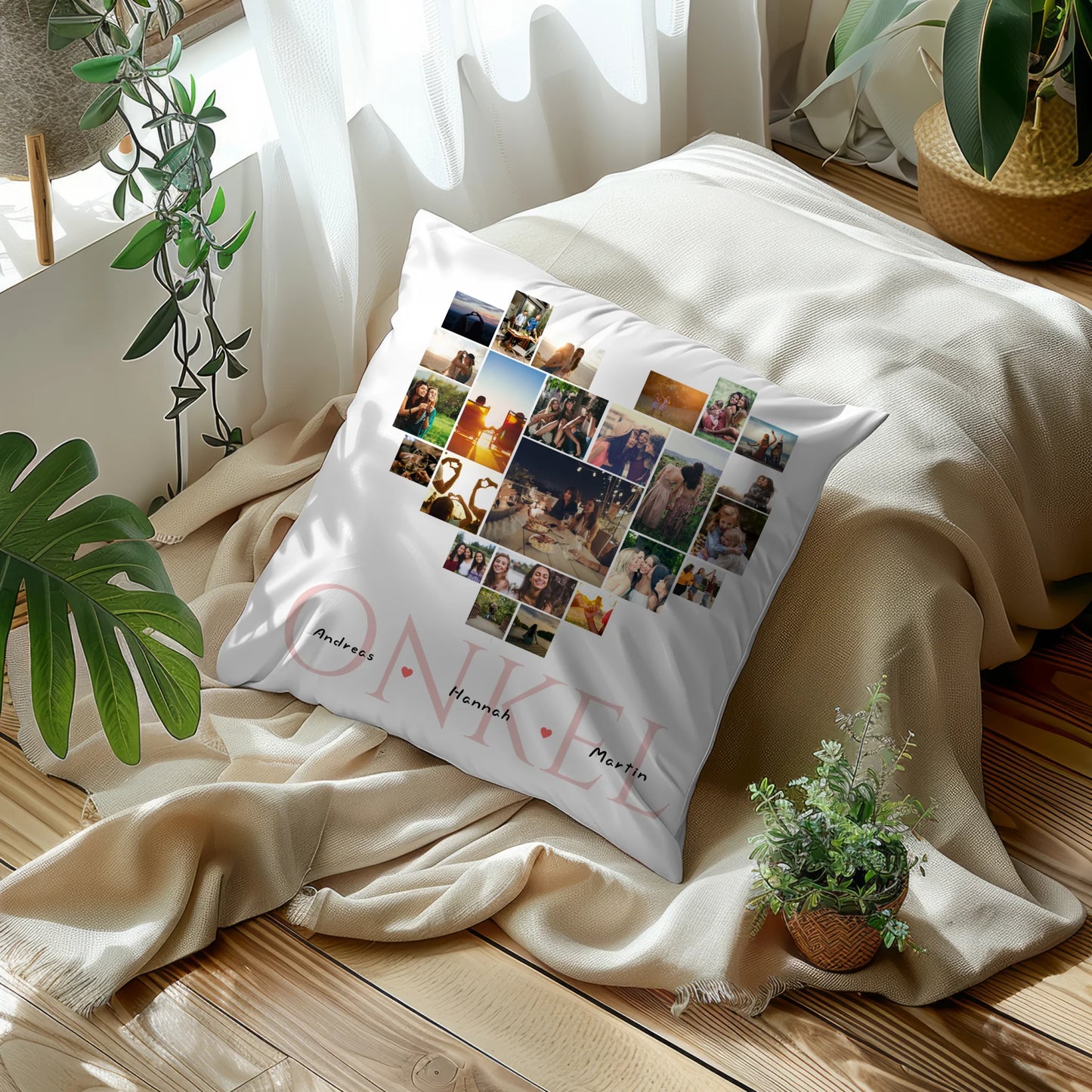 Fotocollage Kissen für besten Onkel Personalisiert