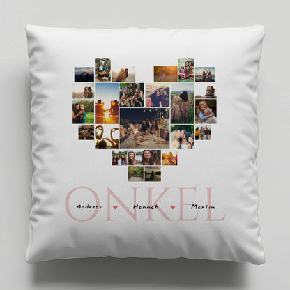 Fotocollage Kissen für besten Onkel Personalisiert