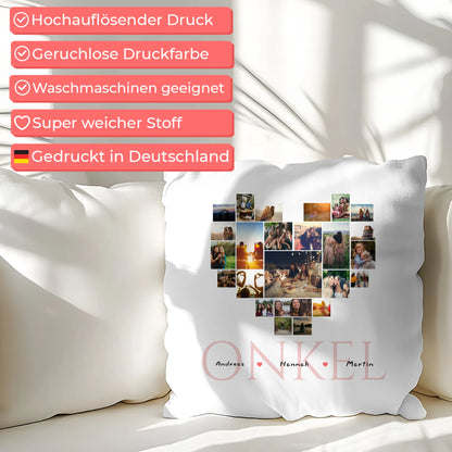 Fotocollage Kissen für besten Onkel Personalisiert