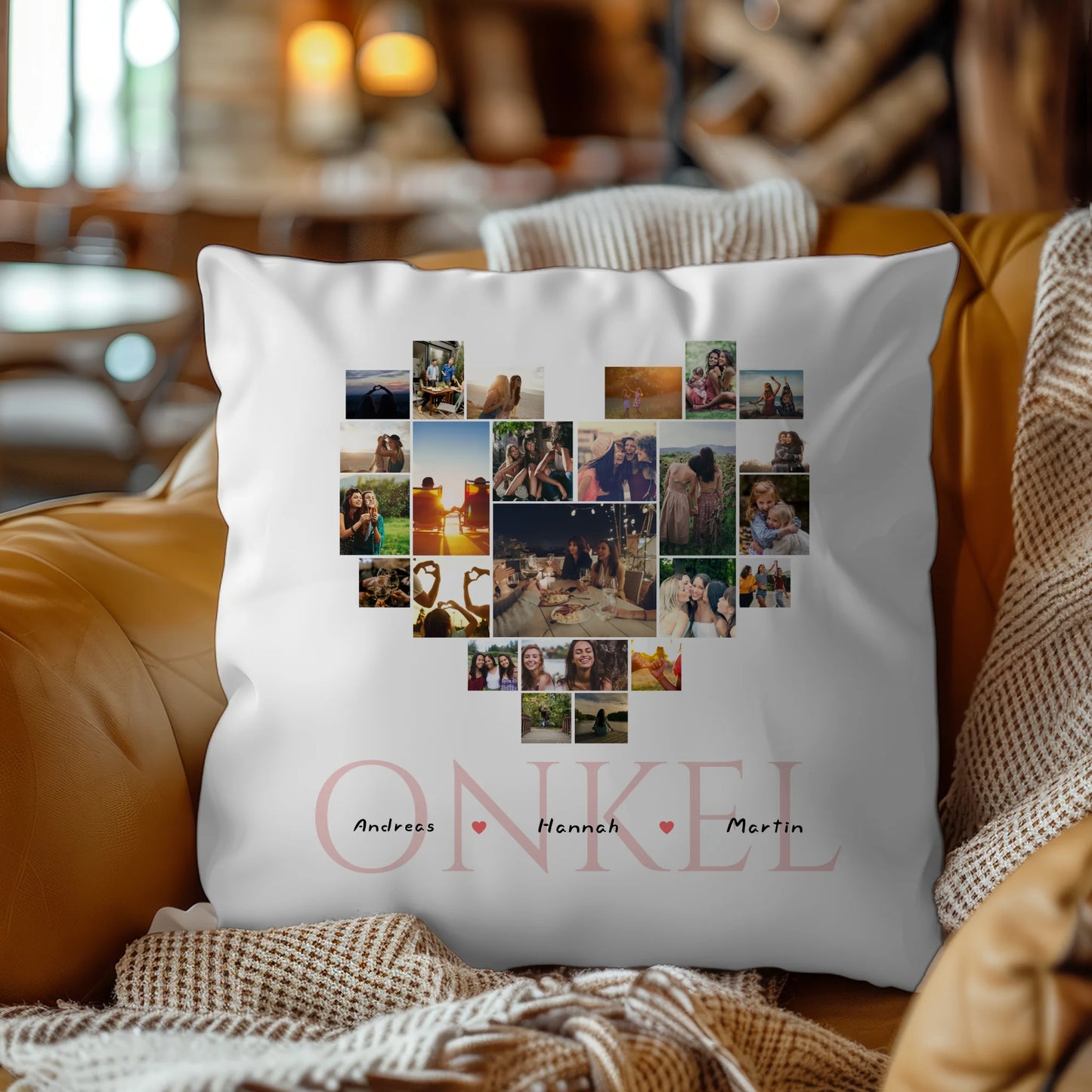 Fotocollage Kissen für besten Onkel Personalisiert