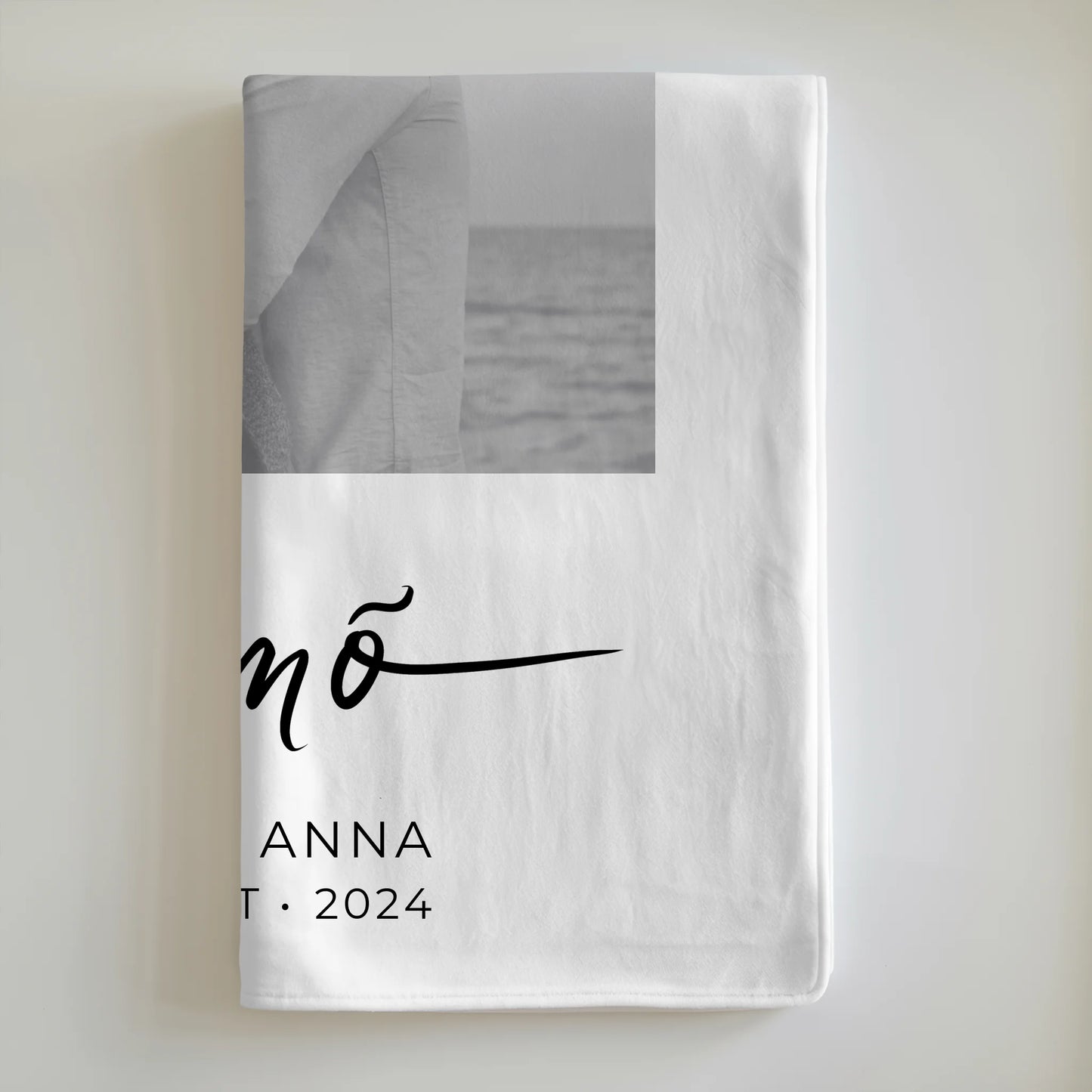 Personalisierte Foto Decke für Paare mit Namen Te Amo Black & White