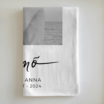 Personalisierte Foto Decke für Paare mit Namen Te Amo Black & White