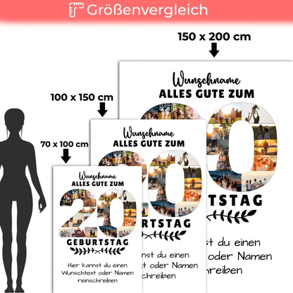 Personalisiertes Decke zum 20 Geburtstag mit Wunschname Wunschtext