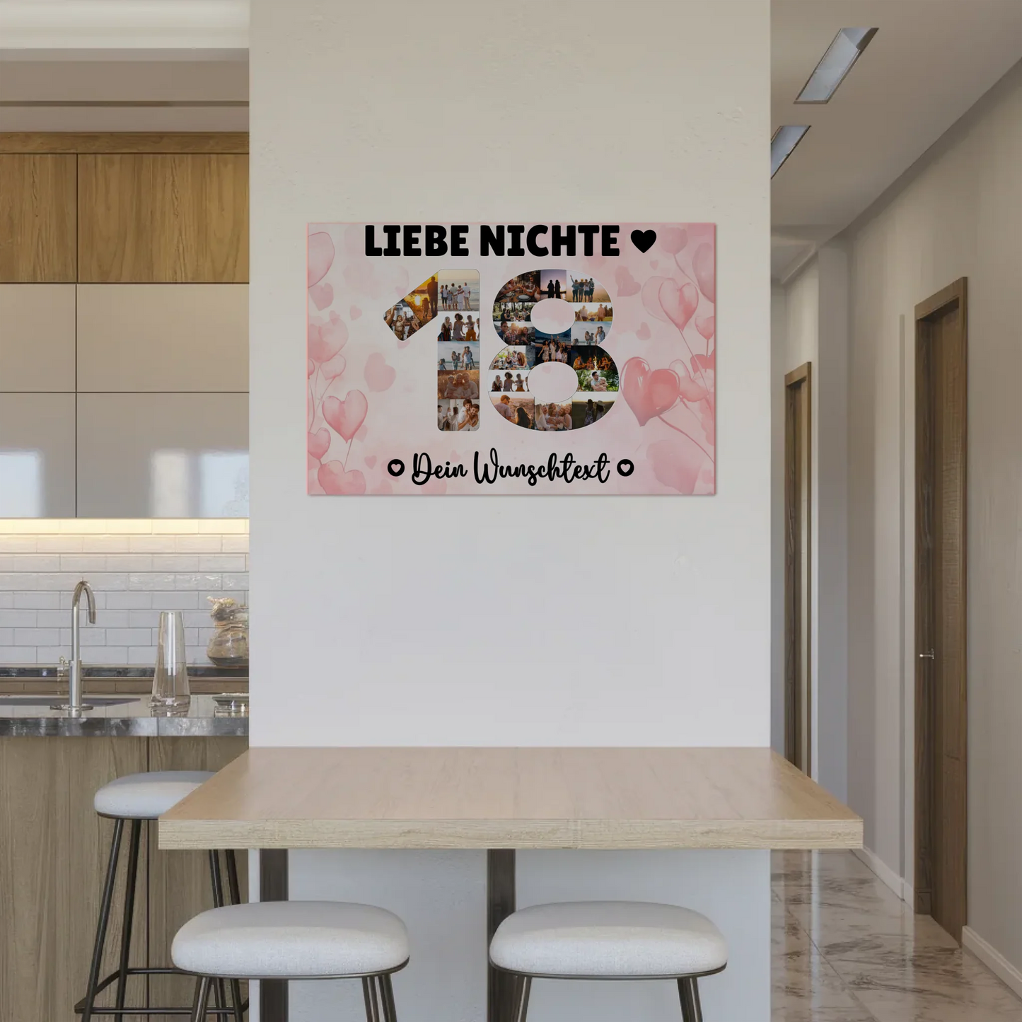 Fotoboard Poster magnetisch mit Wunschtext 18 Geburtstag Nichte