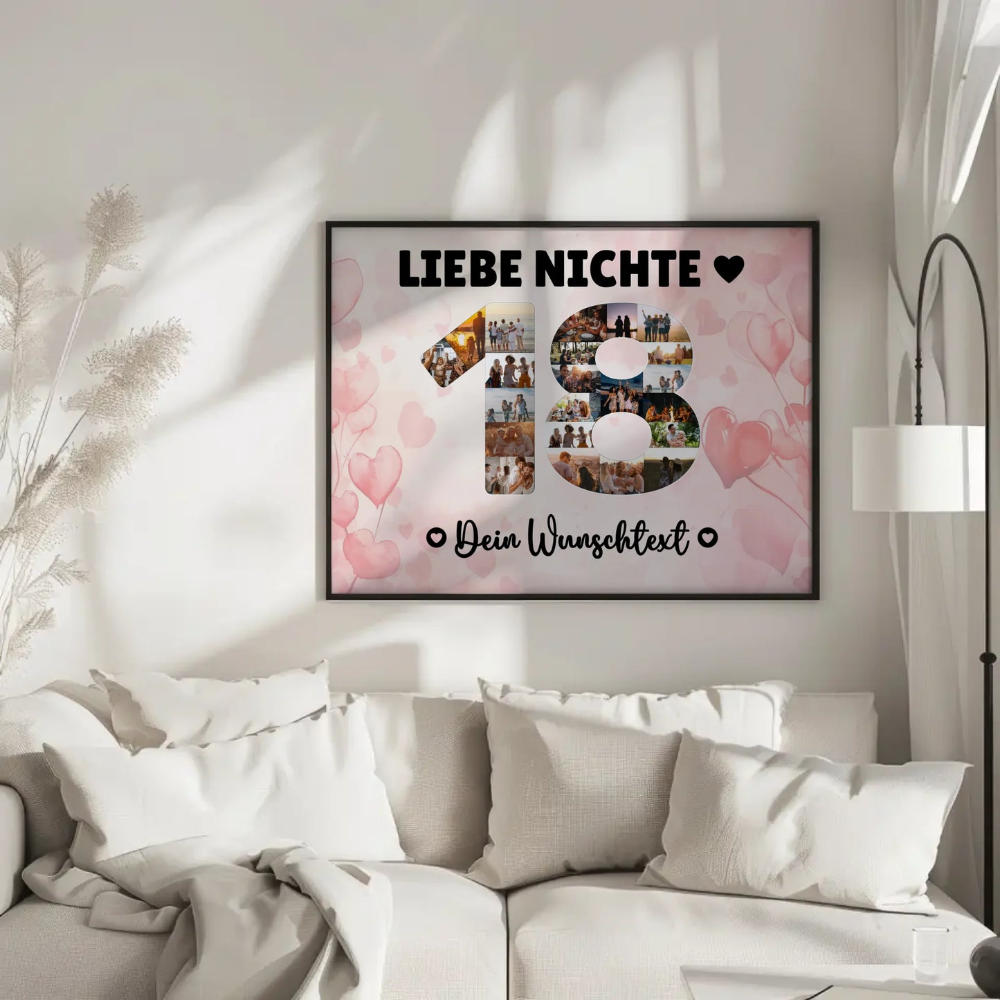 Personalisiertes Poster mit Wunschtext zum 18 Geburtstag Nichte