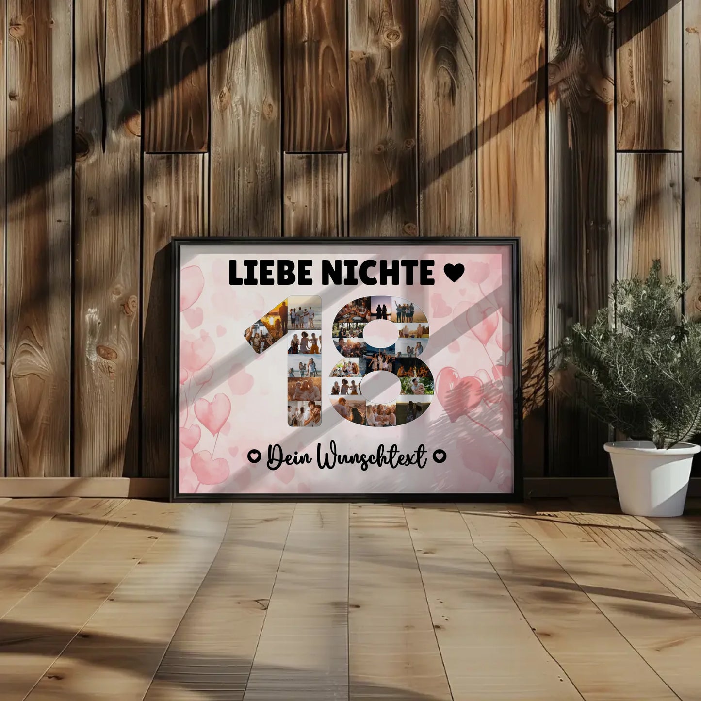 Personalisiertes Poster mit Wunschtext zum 18 Geburtstag Nichte