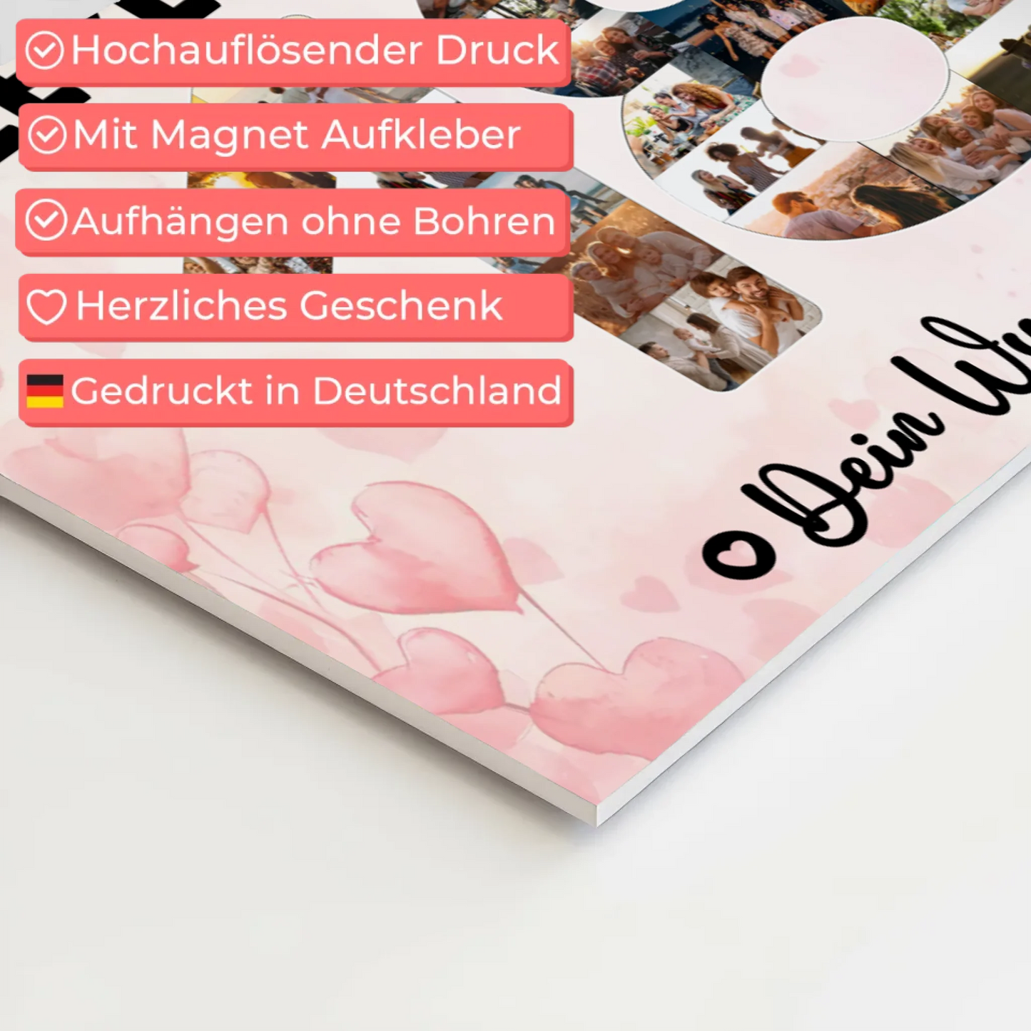 Fotoboard Poster magnetisch mit Wunschtext 18 Geburtstag Nichte