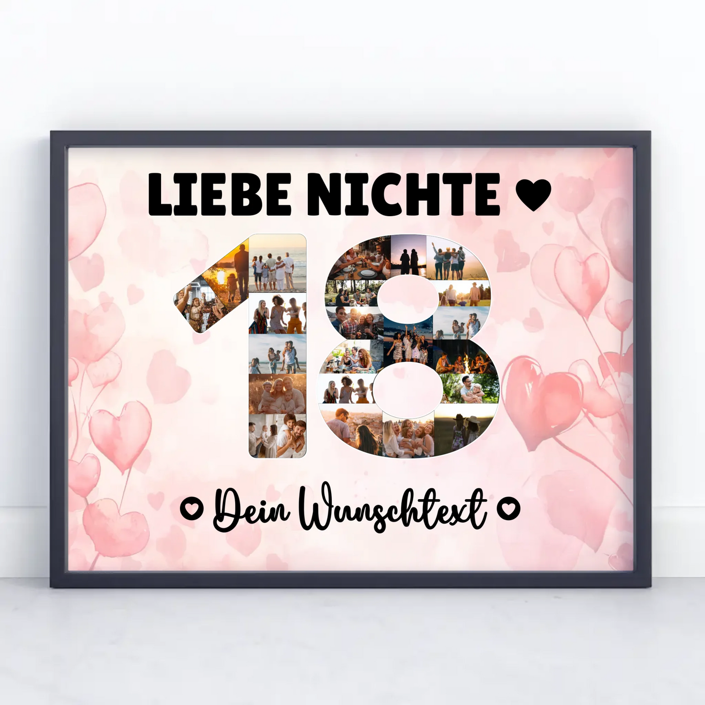 Personalisiertes Poster mit Wunschtext zum 18 Geburtstag Nichte