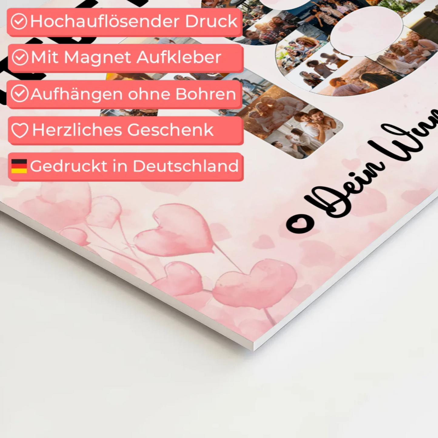 Fotoboard Poster magnetisch mit Wunschtext 18 Geburtstag Nichte