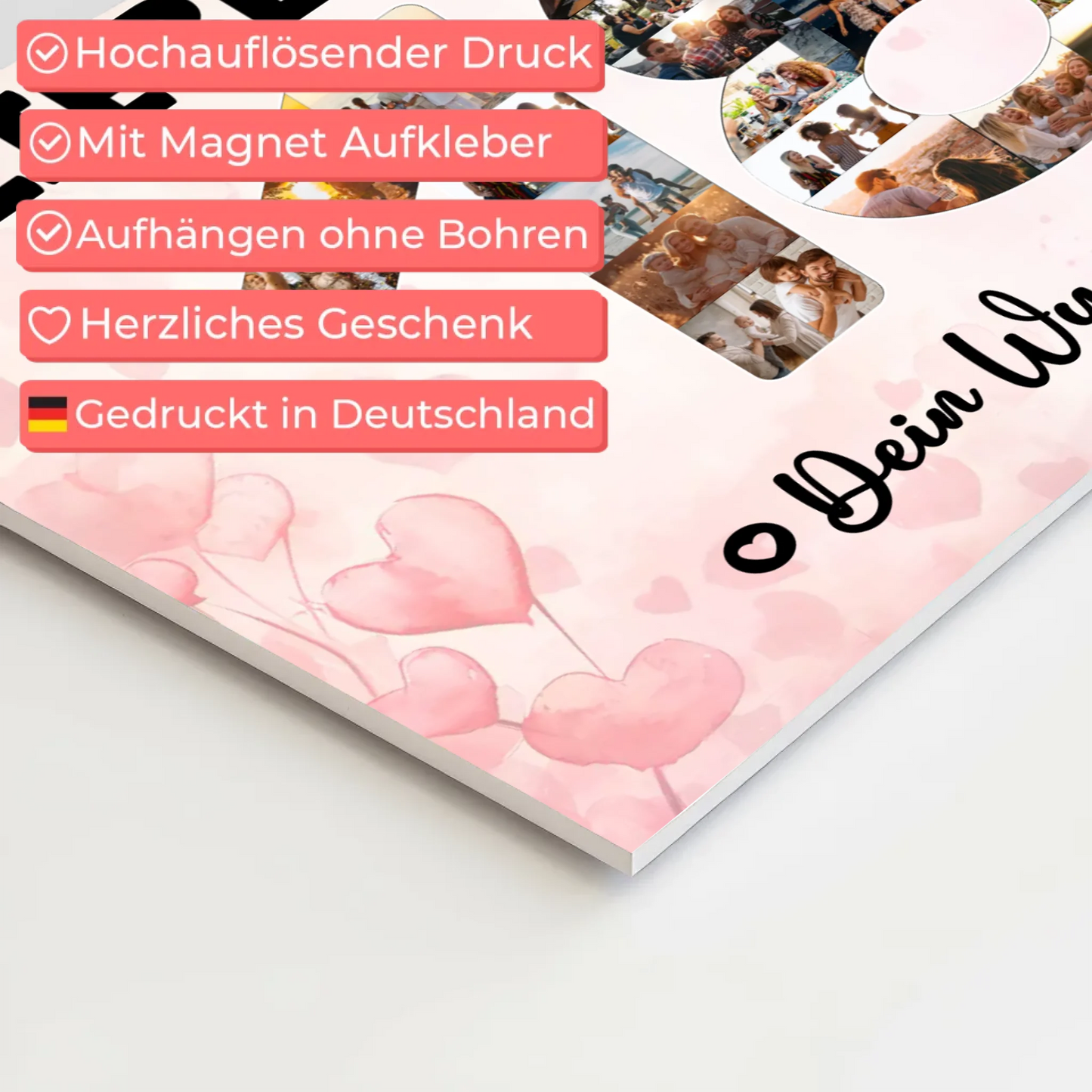 Fotoboard Poster magnetisch mit Wunschtext 18 Geburtstag Nichte