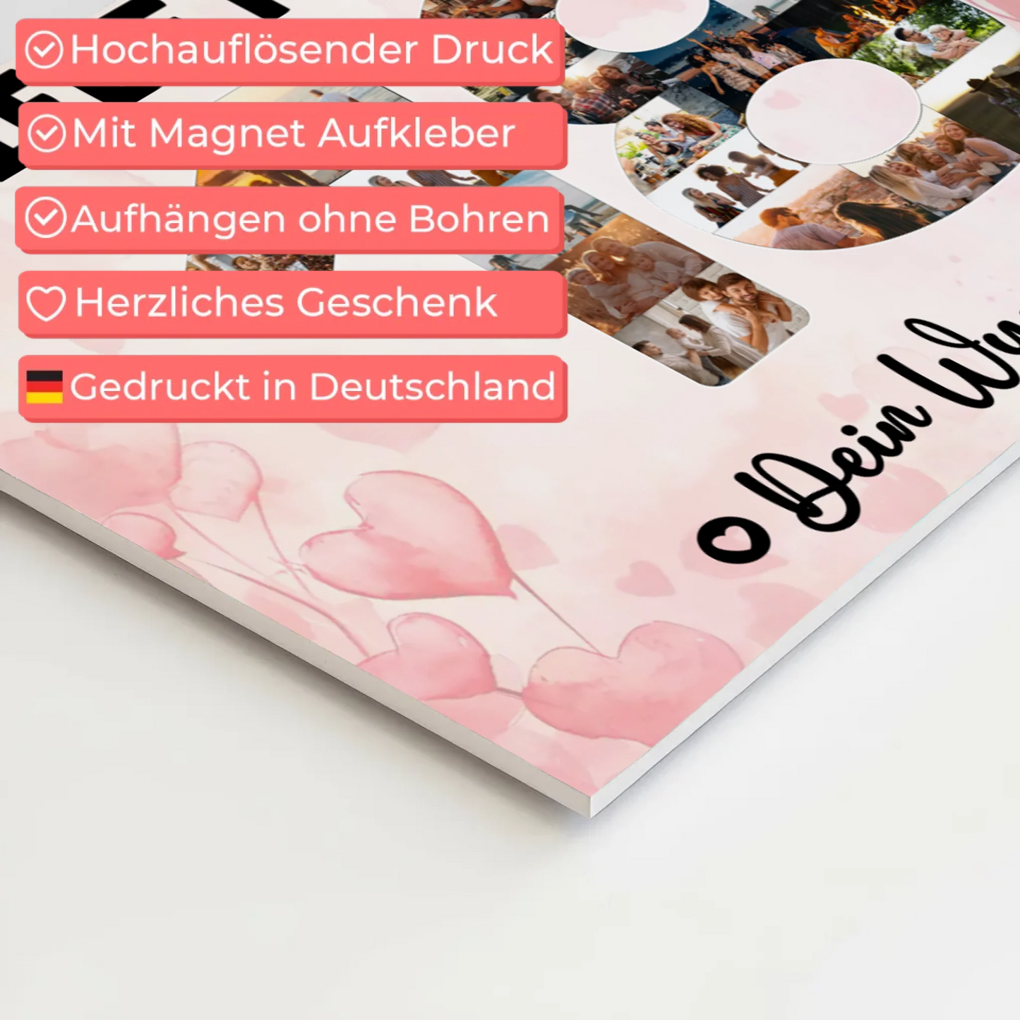 Fotoboard Poster magnetisch mit Wunschtext 18 Geburtstag Nichte