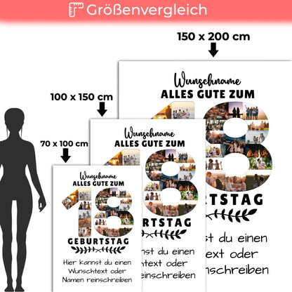 Personalisiertes Geschenk Decke 18 Geburtstag mit Wunschname Wunschtext Bruder Schwester