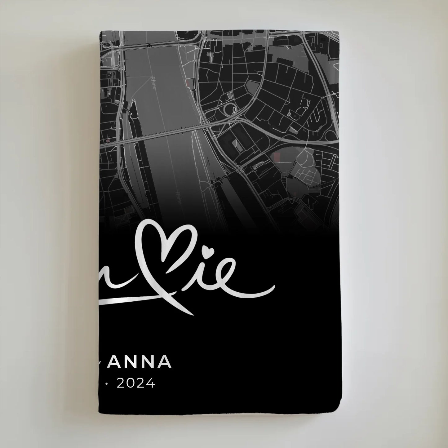 Personalisierte Decke Paare Stadtkarte Schwarz Kocham Cie Wo alles begann