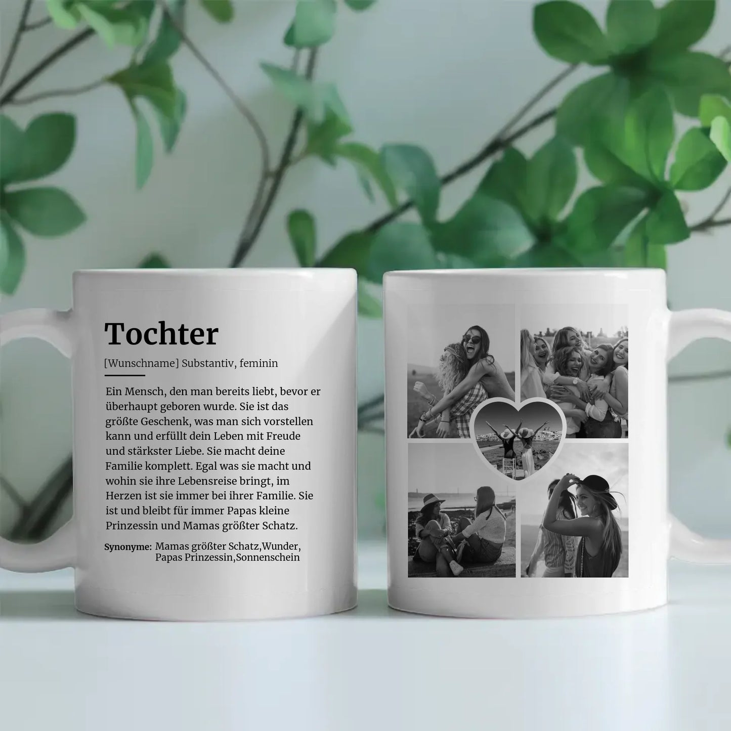Personalisierte Tasse Definition Tochter Mit Name und 5 Fotos