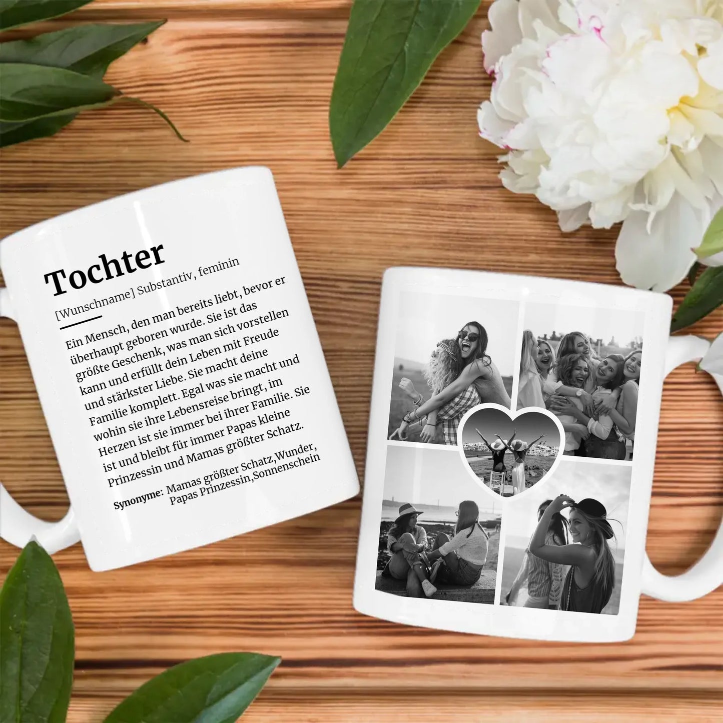 Personalisierte Tasse Definition Tochter Mit Name und 5 Fotos