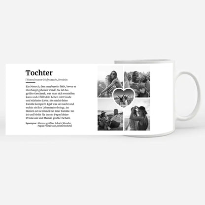 Personalisierte Tasse Definition Tochter Mit Name und 5 Fotos