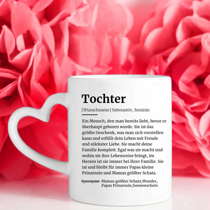 Personalisierte Tasse Definition Tochter Mit Name und 5 Fotos