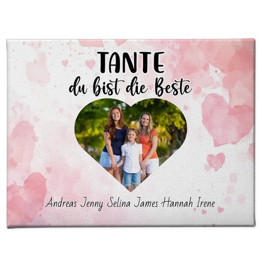 Personalisierte Leinwand Tante du Bist die Beste