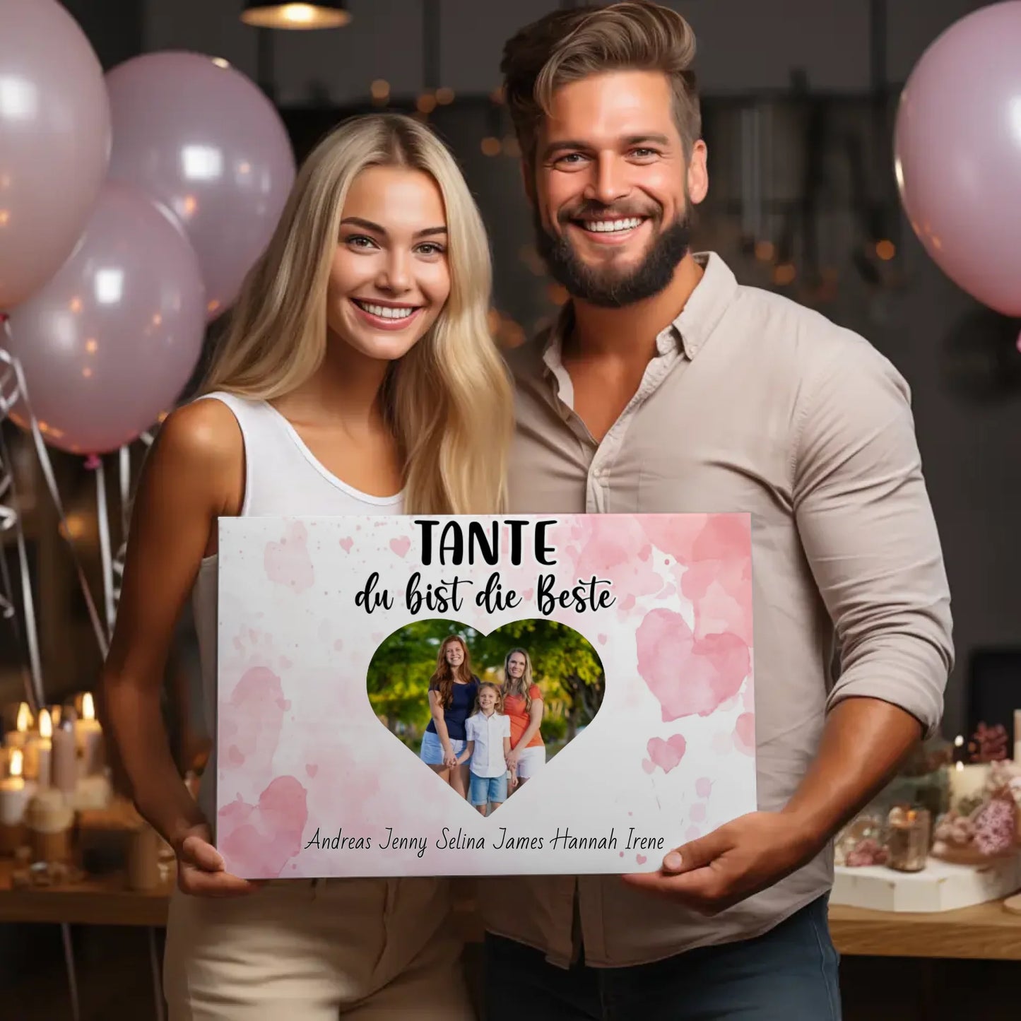 Personalisierte Leinwand Tante du Bist die Beste